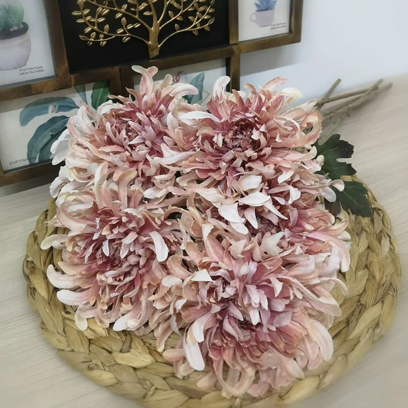 Искусственные цветы в Бузулуке | Цветок искусственный «Хризантема», персиково-розовая, одиночный