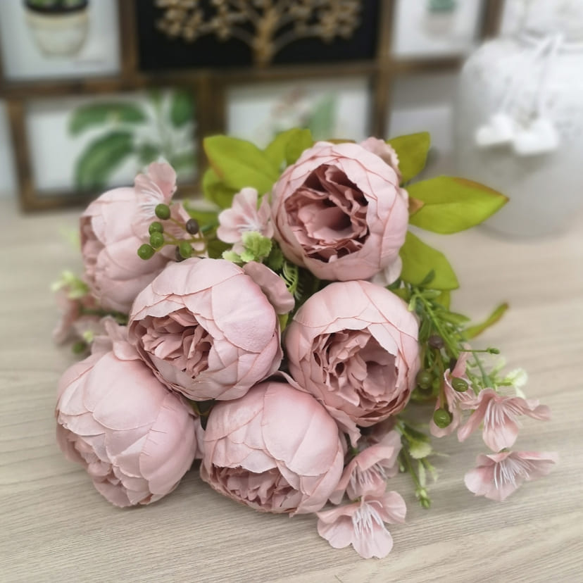 Искусственные цветы в Бузулуке | Цветы искусственные «Пионы», розовый, винтаж, букет