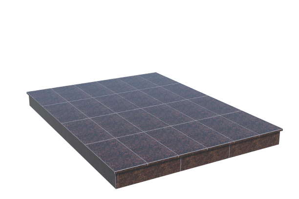 Площадки на могилу в&nbsp;Бузулуке | Площадка с вертикальной (15 см) облицовкой Дымовским гранитом