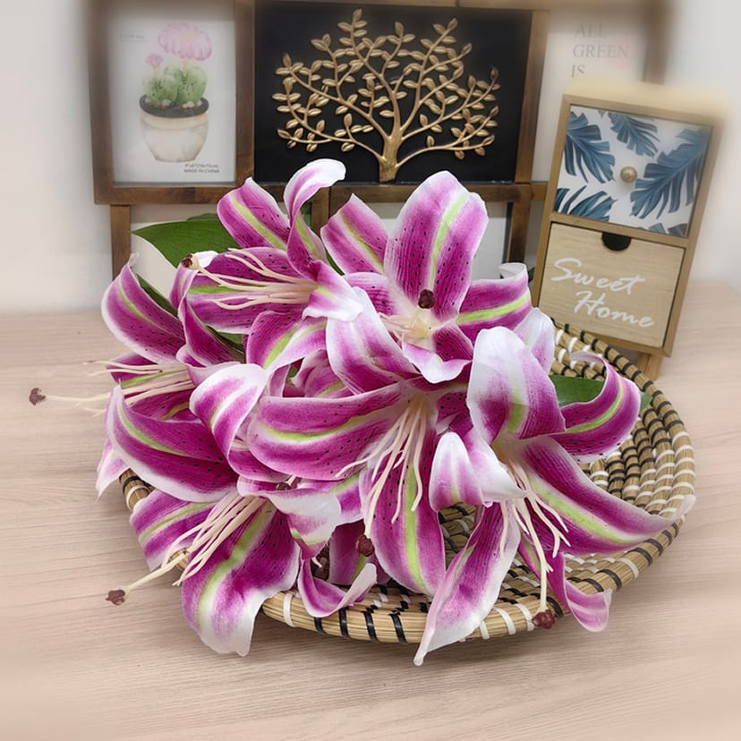 Искусственные цветы в Бузулуке | Цветы искусственные «Лилии крупные», розово-сиреневые, букет