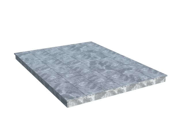 Площадки на могилу в&nbsp;Бузулуке | Площадка с вертикальной (10 см) мраморной облицовкой