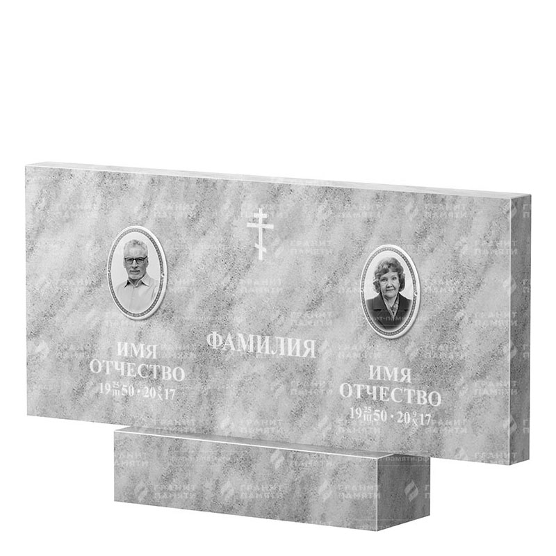 Памятники из мрамора в&nbsp;Бузулуке | Двойной мраморный памятник, прямой