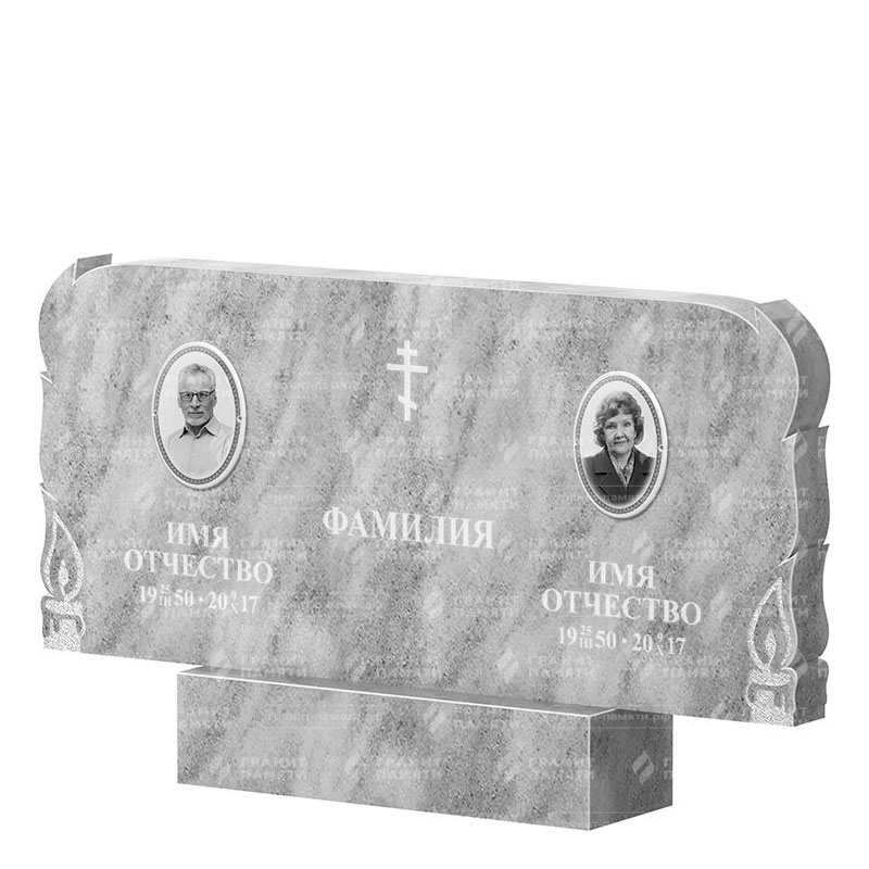 Памятники из мрамора в&nbsp;Бузулуке | Двойной мраморный памятник ФМ-133