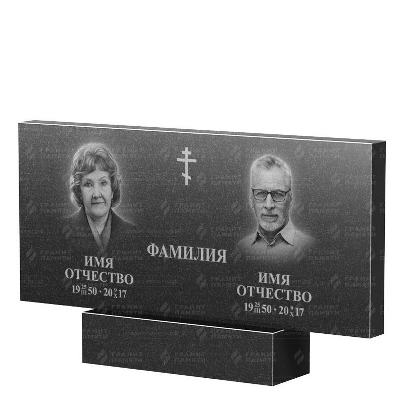 Памятники из гранита двойные в&nbsp;Бузулуке | Двойной гранитный памятник, прямой