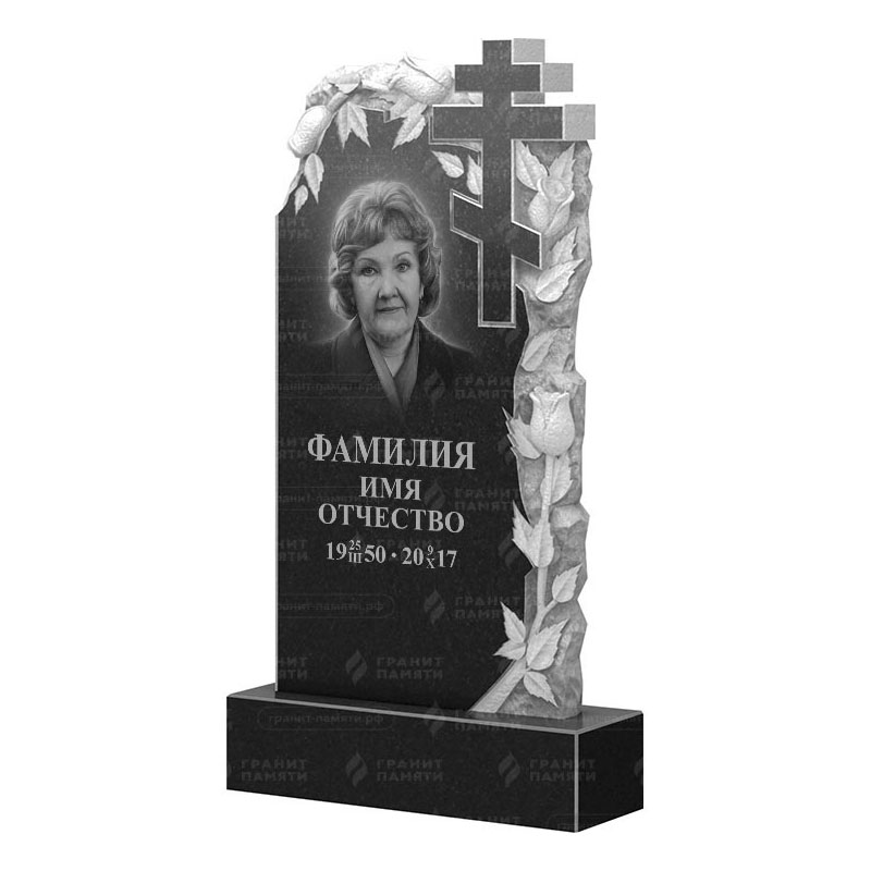 Памятники из гранита с цветами в&nbsp;Бузулуке | Гранитный памятник ФГ-088