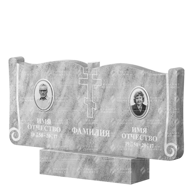 Памятники из мрамора в&nbsp;Бузулуке | Двойной мраморный памятник ФМ-263