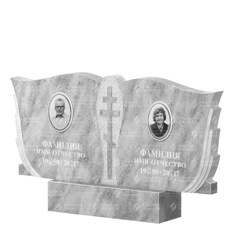 Памятники из мрамора в&nbsp;Бузулуке | Двойной мраморный памятник ФМ-136