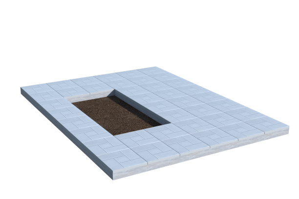 Площадки на могилу в&nbsp;Бузулуке | Площадка с тротуарной плиткой (под цветник)