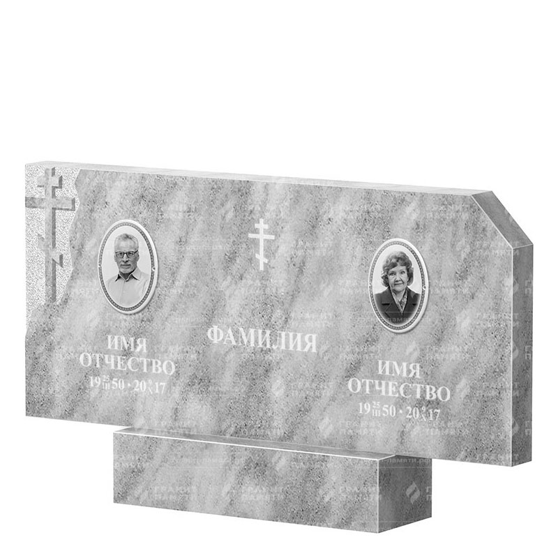 Памятники из мрамора в&nbsp;Бузулуке | Двойной мраморный памятник ФМ-134