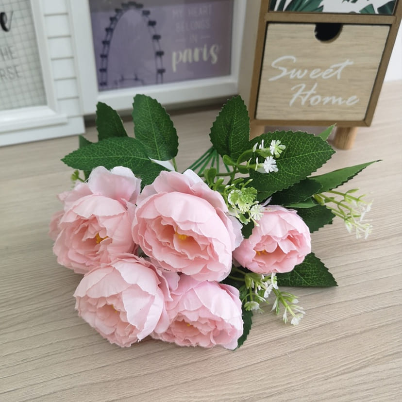 Искусственные цветы в Бузулуке | Цветы искусственные «Минипиончики с гипсофилой», нежно-розовые, букет