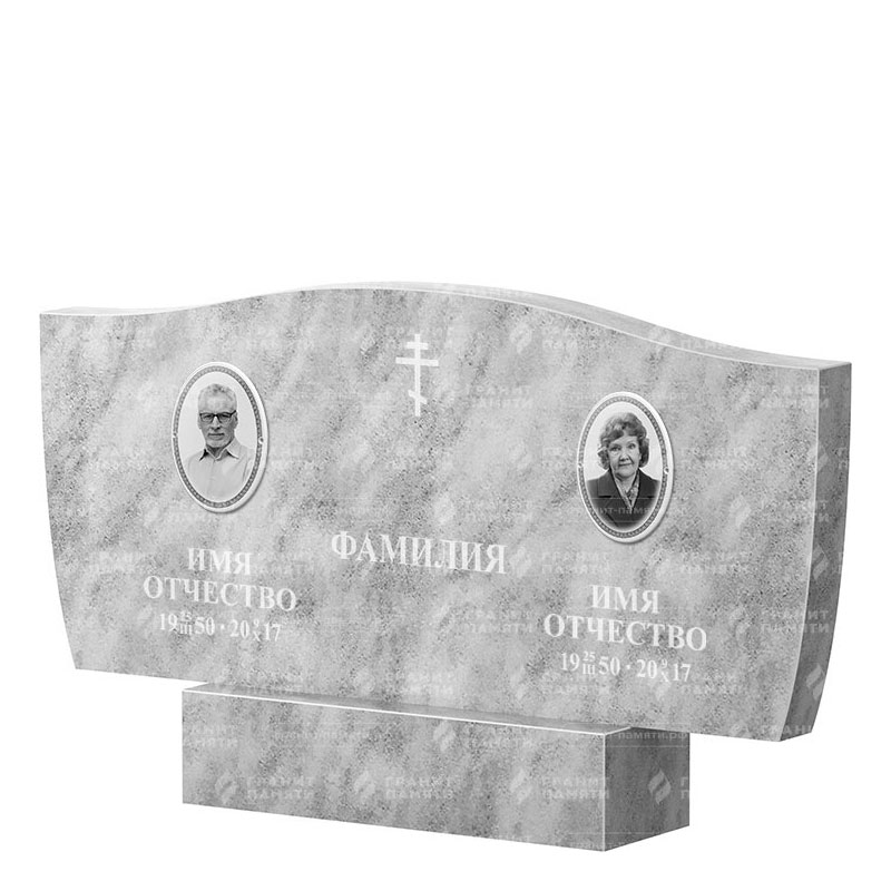 Памятники из мрамора в&nbsp;Бузулуке | Двойной мраморный памятник ФМ-258