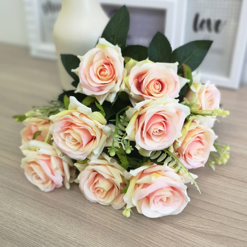 Искусственные цветы в Бузулуке | Цветы искусственные «Розы острые», розовато-молочные, букет