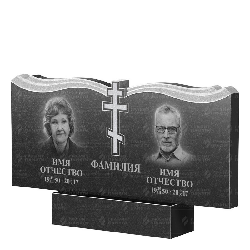 Гранитные памятники в&nbsp;Бузулуке | Двойной гранитный памятник ФГ-262