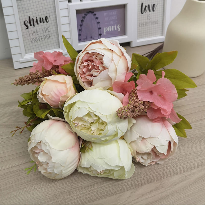 Искусственные цветы в Бузулуке | Цветы искусственные «Пионы», молочно-розовые, букет