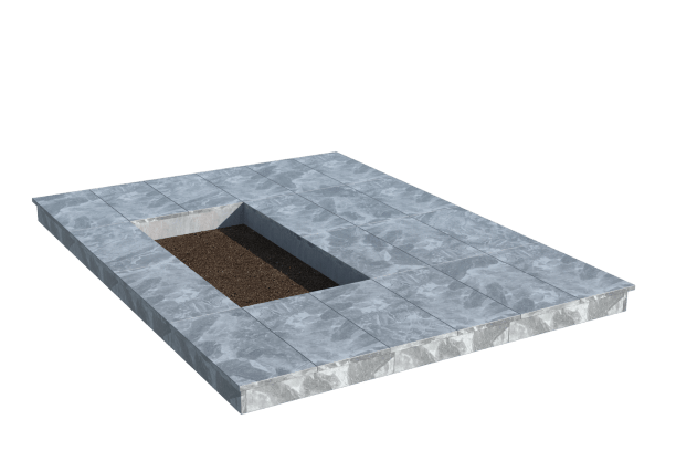 Площадки на могилу в&nbsp;Бузулуке | Площадка с вертикальной (10 см) мраморной облицовкой (под цветник)